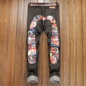 Evisu Men's Graphic Dark Jeans